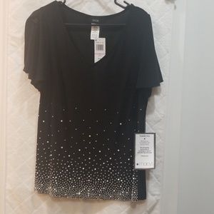 Black blouse with beading on front